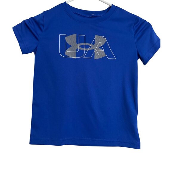 Under Armor Kids Size 5 Youth NWT Logo Short Sleeve $40 Blue Short Sleeve Small - Picture 1 of 5